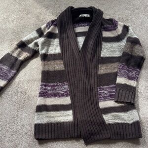 Old Navy Brown and Purple Knit Cardigan
